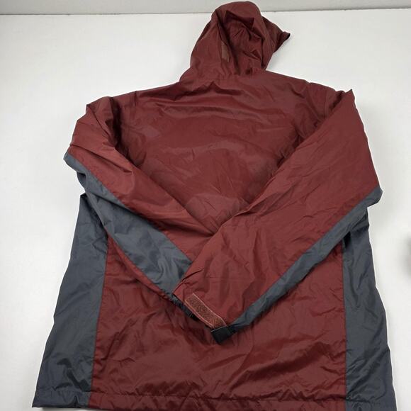 Columbia Jacket Mens Medium Burgundy Gray Omni-Tech Waterproof Hooded Breathable - Picture 12 of 16